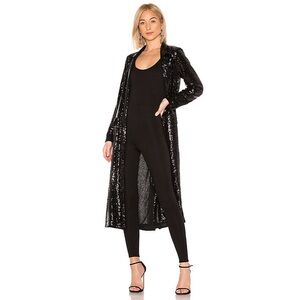 LPA Cipriana Black Sequin Kimono Jacket Robe